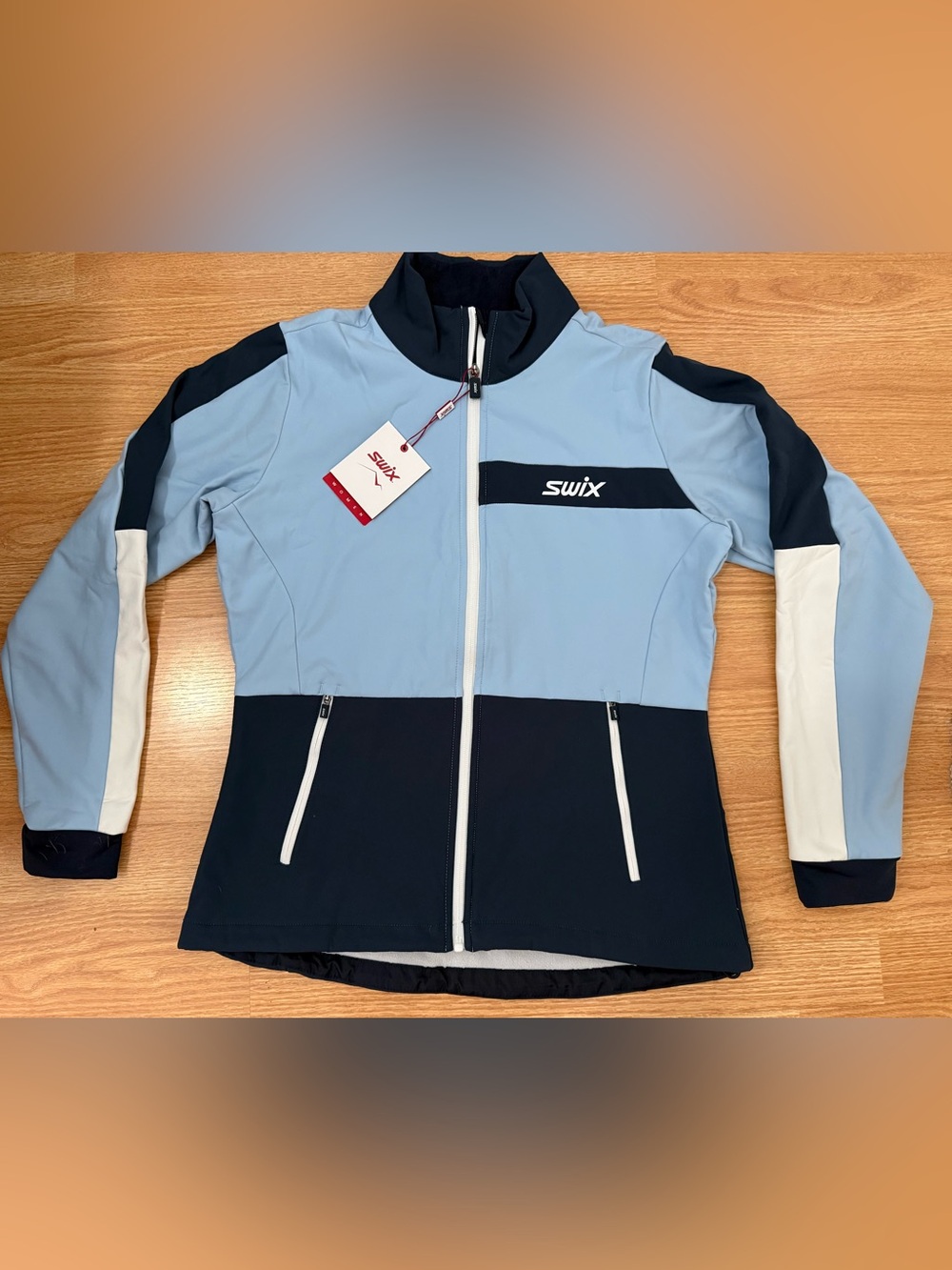 Swix Two-Tone Light Blue & Navy Softshell Jacket Womens M NWT